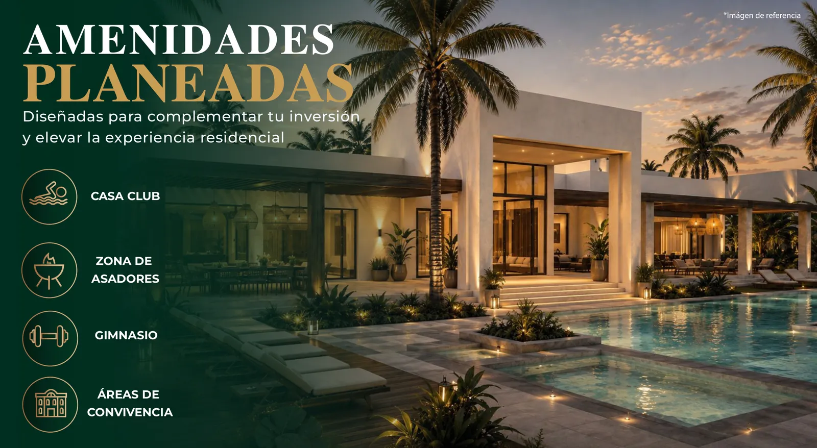 Amenidades planeadas: casa club, zona de asadores, gimnasio y áreas de convivencia
